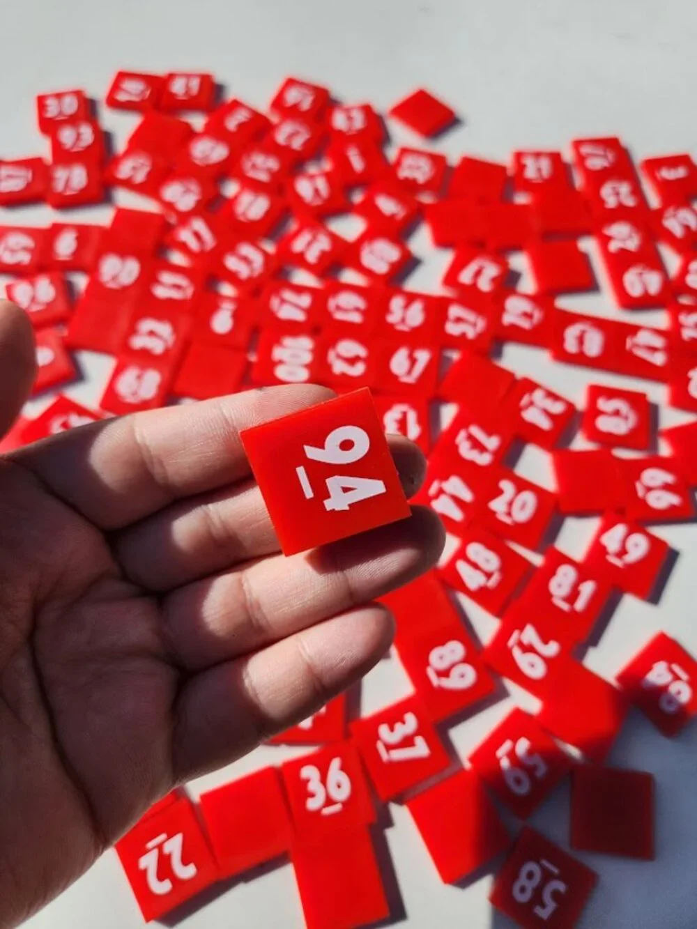 Lakeshore Learning Red Number Tiles Educational Math Toys Manipulatives School S